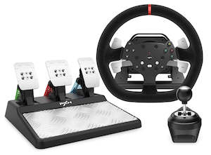 Computer peripherals: PXN V10 Premium Force Feedback Steering Wheel for Playstation, Xbox and PC (Black) (Switch, PC, PS5, PS4, Xbox Series X, Xbox One)