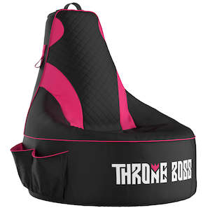 Computer peripherals: Throne Boss Gaming Bean Bag Chair - Adult (Black/Pink)