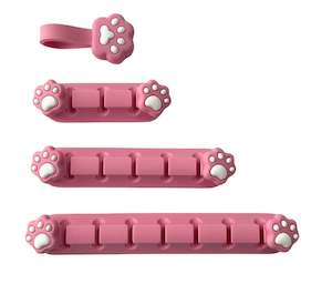 Playmax Paw Print Cable Management (Pink & White) (Switch, PC, PS5, PS4, Xbox Se…