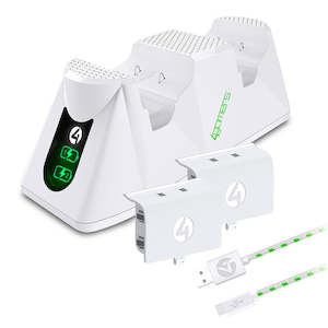 Computer peripherals: 4Gamers Xbox SX-C100 Twin Charging Dock (White) (Xbox One)