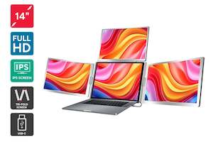 Computer peripherals: Kogan XPRESSO 14" Full HD Pro Triple Screen Tri-Fold Portable Monitor for 12 - 17.3" Laptops (1920 x 1200)