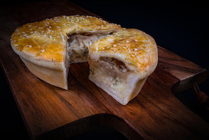 Pie, pastry, sausage roll: Chicken and Kumara x 12 pies Wrapped Gourmet Foods