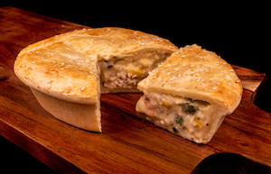 Pie, pastry, sausage roll: Chicken and Vegetable 180g x 12 Pies Wrapped Gourmet Foods