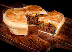 Pie, pastry, sausage roll: Vegan Mince & Cheese 180gx 12 Pies Wrapped Gourmet Foods