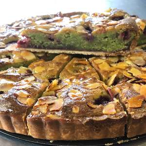 Pistachio & Raspberry Tart - whole