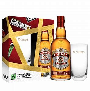 Chivas Regal 12 YO Whisky 700ml + 1 Highball Glass Gift Set