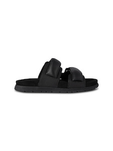 Woden Lisa Leather Slide Black