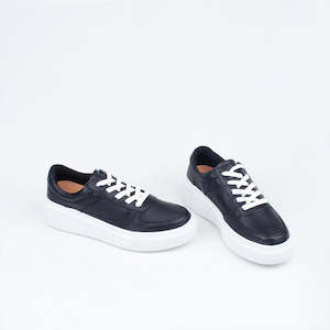 Shoe: Alfie & Evie Kirin Black Leather Sneaker