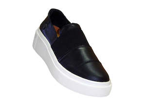 Alfie & Evie Kool Black Leather Slip On Shoe