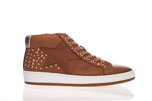 Alfie & Evie Ashton HiTop Leather Sneaker Tan/Gold