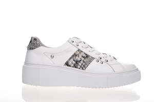 Alfie & Evie Kobe Leather Sneaker white/grey snake