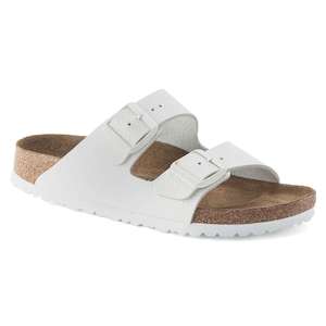 Birkenstock Arizona Natural Leather White Slide