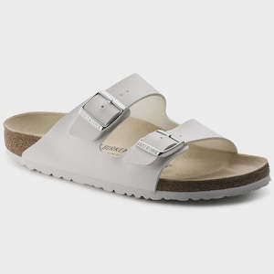 Birkenstock Arizona Birko Flor White Slide Narrow