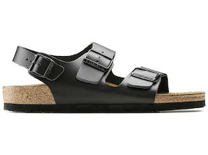 Birkenstock Milano Smooth Natural  Leather Black Narrow