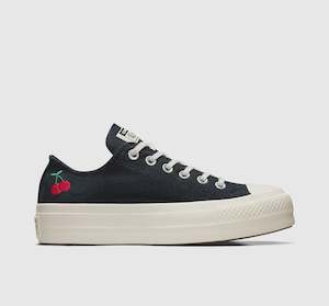 Converse Chuck Taylor Lift Platform Low Cherry On Black