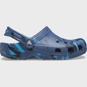 Shoe: Crocs Classic Marbled Clog Navy Multi Kids