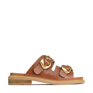 Shoe: EOS Ornate Slide Brandy