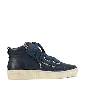 EOS Joyous Leather Mid Sneaker Navy