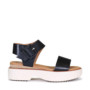 EOS Briar Black Leather Sandal