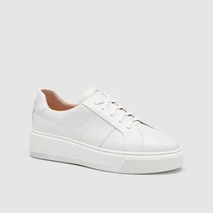 Frankie4 Riley White Tumbled Leather Platform Sneaker