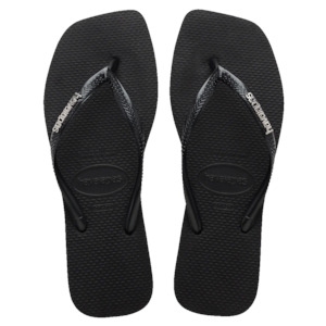 Havaianas Slim Square Logo Metallic Black/Silver