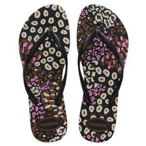 Havaianas Slim Animal Black/Pink/Lemonade Jandals