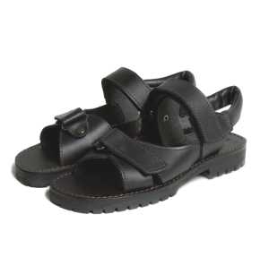 Mckinlay Safari Extra Large Black Leather Sandal