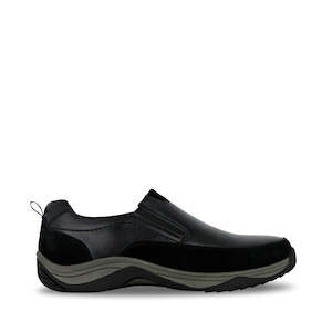 Natural Comfort Mens Windsor Black Leather Slip On Shoe