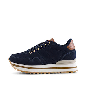 Woden Nora 111 Suede Plateau Dark Navy Sneaker