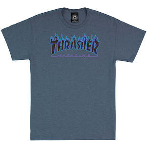 Thrasher Flame Tee Dark Heather Grey