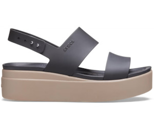 Crocs Brooklyn Low Wedge Sandal Black/Mushroom