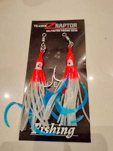 Raptor Z High Quality Jigging Lure Double Assist hook with Squid Skirt Luminous