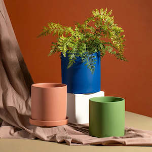 Clothing: Nordic Industrial Style Colourful Ceramic Flowerpot with Tray - Free Shipping