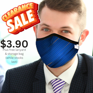 Reusable Fabric  Face Mask - with nose wire, Filter Pocket and two 2.5 Filters- …