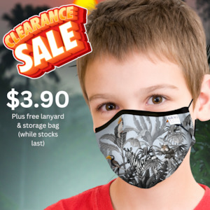 Clothing: Child Face Mask Reusable with Filter Pocket | Cloth mask with two 2.5 Filters- The Jungle