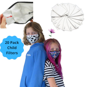 Child Size 20Pk Pm 2.5 Activated Carbon Face Mask Filters - IN STOCK