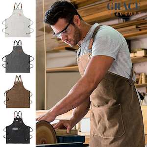 Adjustable Cross-Back Canvas Apron | Durable with Large Pockets – Ideal for BB…