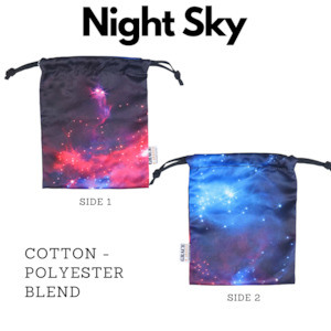 Storage Bag, Drawstring, small- Perfect for Everyday Use - Night Sky