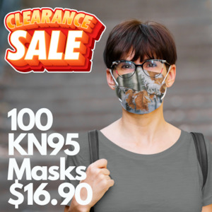 Clothing: KN95 Face Mask  | 100 KN95 with Winter pattern | 10 X 10 pack CLEARANCE