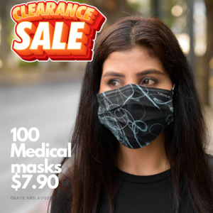 Medical Grade Face Mask | Disposable Masks NZ | Sparkler Print  10x10 Pack