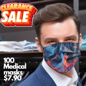 Disposable Medical Face Masks | Medical Grade 100 Hot Ice Print Masks | 10x10 Pack