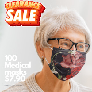 Medical Face Mask Disposable | 100 Patterned Red Beauty Medical Grade Masks | 10…