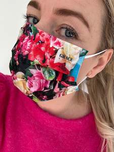 Clothing: Medical Face Mask Disposable | Masks NZ 3ply | Bouquet Print 10 Pack Adult