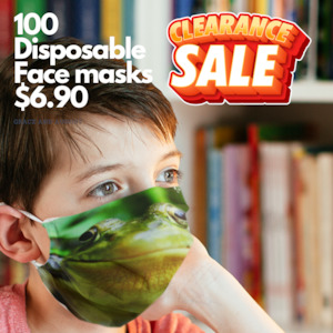 Disposable Medical Face Mask Child | 100 Face Mask Froggy Print | 10x10 Pack Child