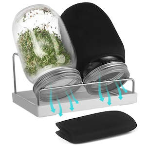 Sprouting Jar Kit with Blackout Sleeves for Home Growing