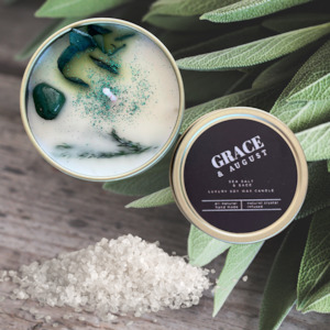 Sea Salt & Sage Luxury Soy Wax Tin Candle