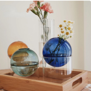 Clothing: Nordic Minimalist Sphere Vase | Multicolour Borosilicate Glass