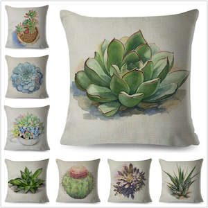 Succulent Cushion Covers in Watercolours  | 45x45 cm | Available in 26 Unique Designs