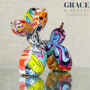 Artistic Ceramics Graffiti Balloon Dog Sculpture