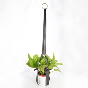 Modern PU Leather Plant Hanger Indoors, Scandinavian Plant hanger Decor – Soph…